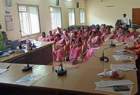 HIV AIDS Sensitization Workshop for Anganwadi Workers and Supervisors was conducted at Panchayat Samiti Rahuri.