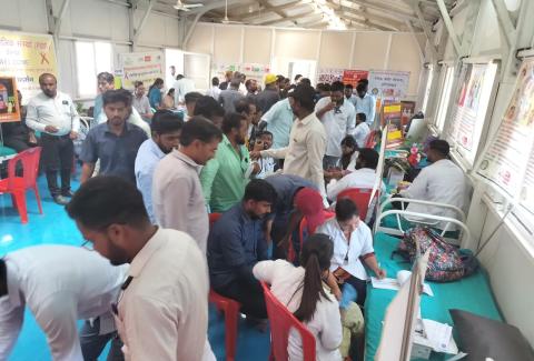 A comprehensive health camp was held at the sugar factory in Kannada under the Sampoorna Suraksha Kendra in collaboration with the District AIDS Prevention and Control unit Rural Hospital, Taluka Health Officer and Prerna Social Organization., A comprehensive health camp was held at the sugar factory in Kannada under the Sampoorna Suraksha Kendra in collaboration with the District AIDS Prevention and Control unit Rural Hospital, Taluka Health Officer and Prerna Social Organization., A comprehensive health camp was held at the sugar factory in Kannada under the Sampoorna Suraksha Kendra in collaboration with the District AIDS Prevention and Control unit Rural Hospital, Taluka Health Officer and Prerna Social Organization.